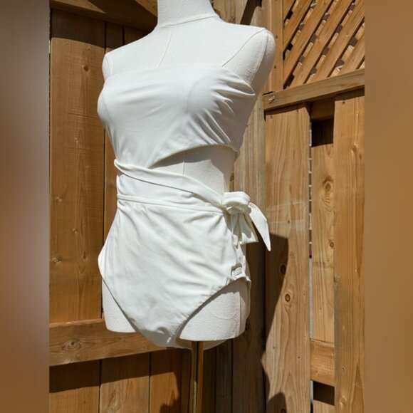 🆕 ZIMMERMANN 🧿 NWOT Separates Sculpt Scarf Tie One Piece, White - Sz 3 US8/10 - Picture 3 of 16